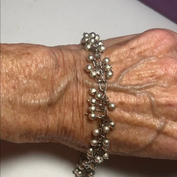Silver Brushed Beaded Bracelet - Picture 4 of 6